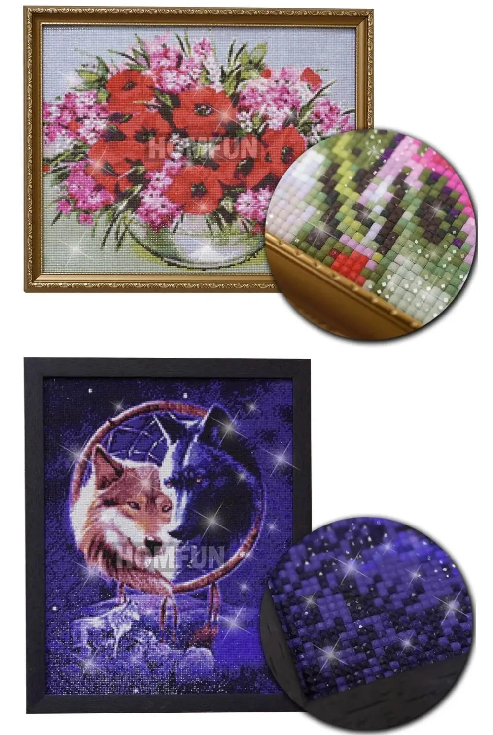 HOMFUN Diamond Painting Tray Storage Box With Lid, 5D Drill Accessories Tools Beading Curved Lock Buckle Plates