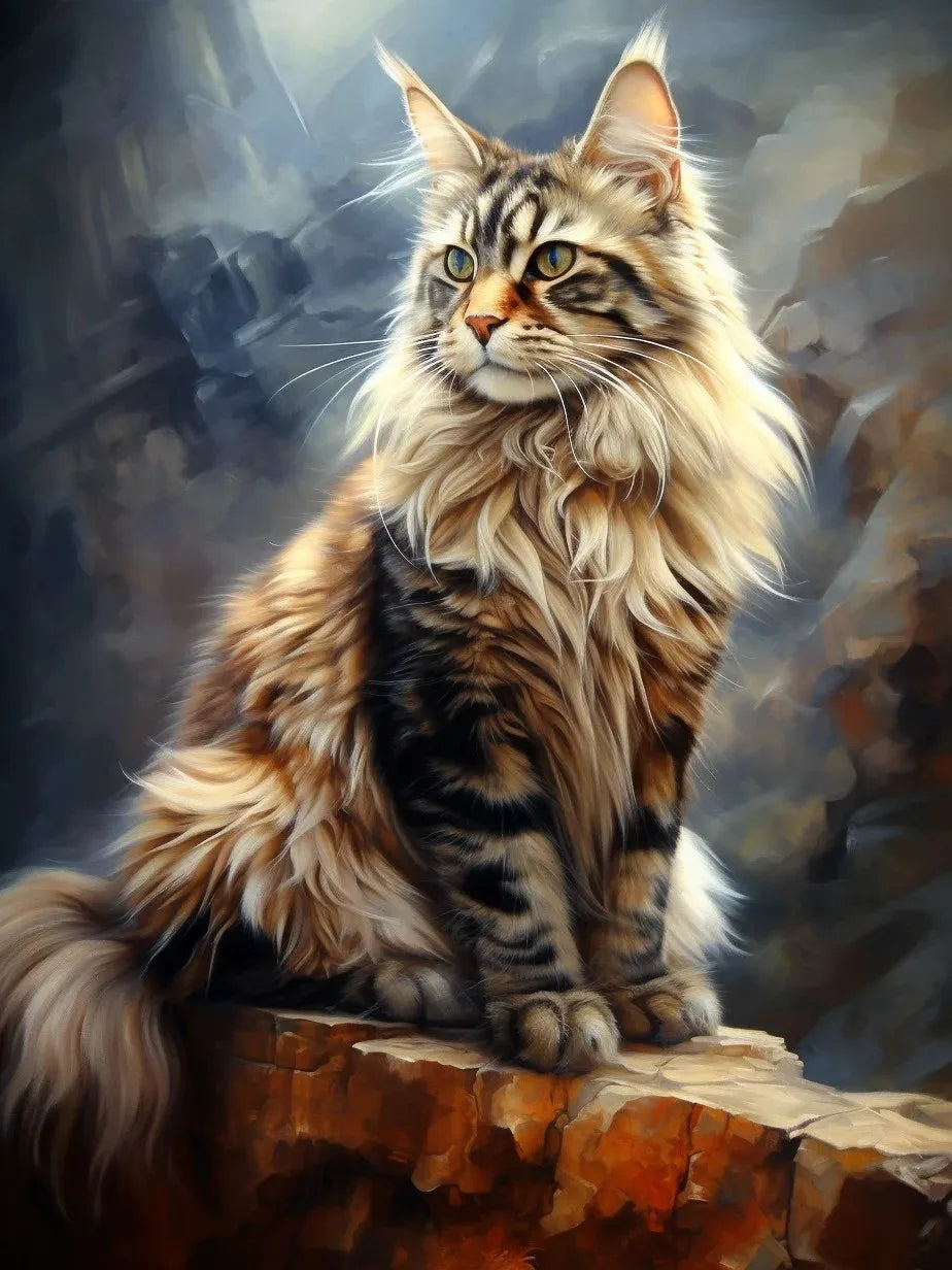 New Maine Coon DIY Diamond Art Painting Kits Crafts Big Cats Portrait Sets Embroidery Mosaic Hand Gift Home Decor Cross Stitch