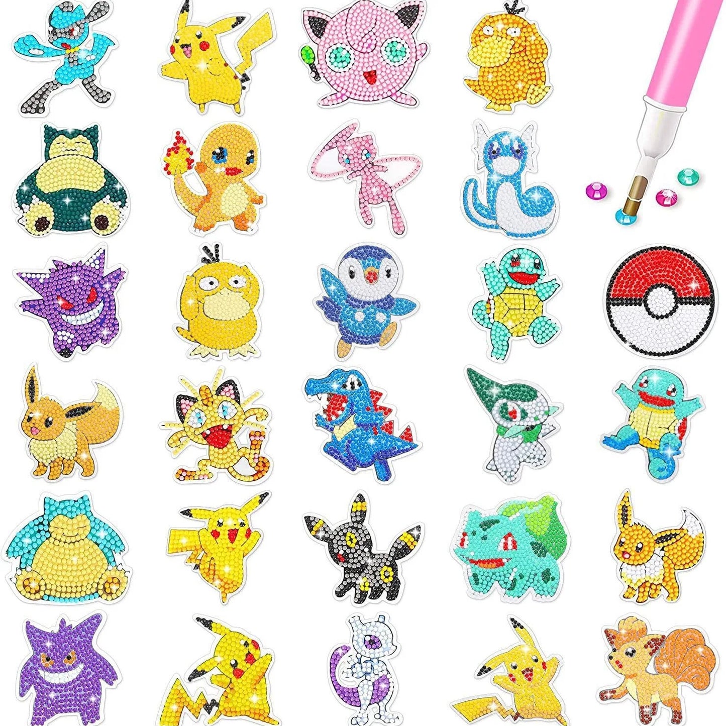 Pikachu Digimon Diamond Painting Sticker DIY Animal Character Cartoon Stickers