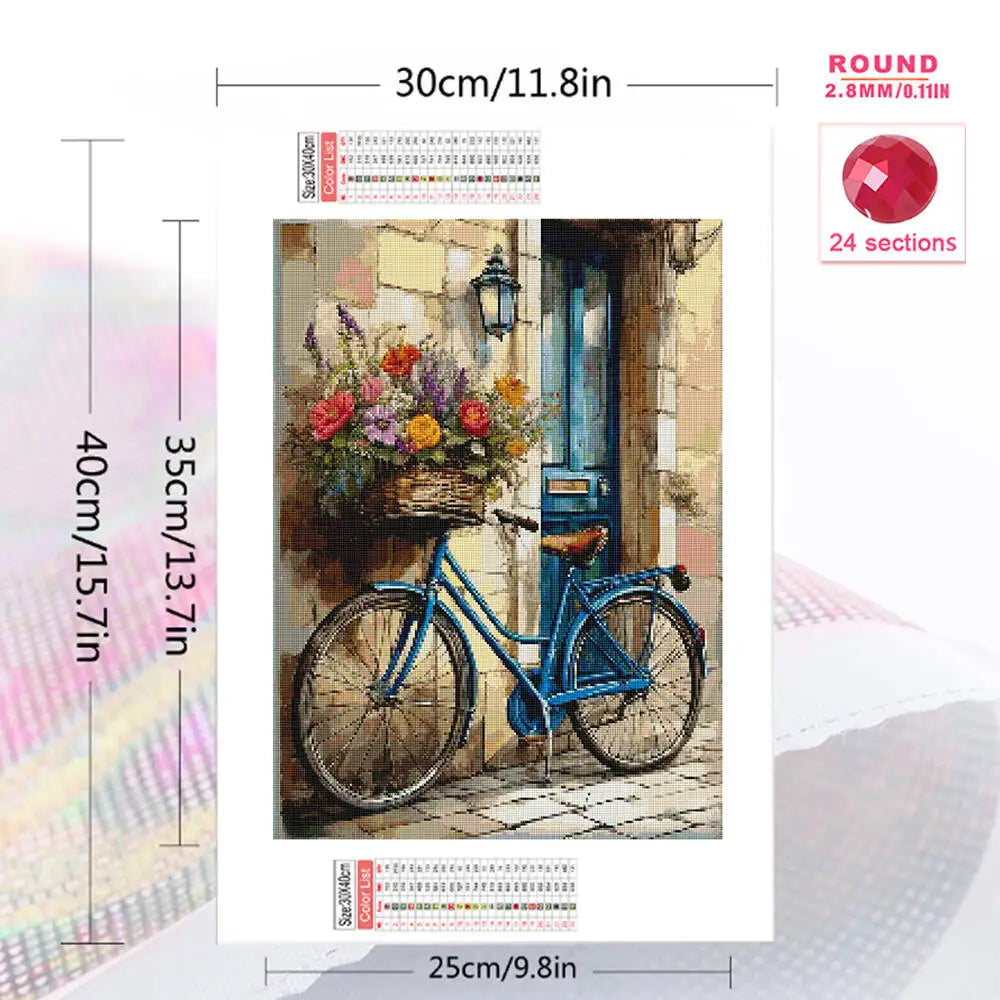 Momoart Classic Bicycle / Flowers / Door Landscape Diamond Painting Kits, DIY Diamond Mosaic  Handmade Gift