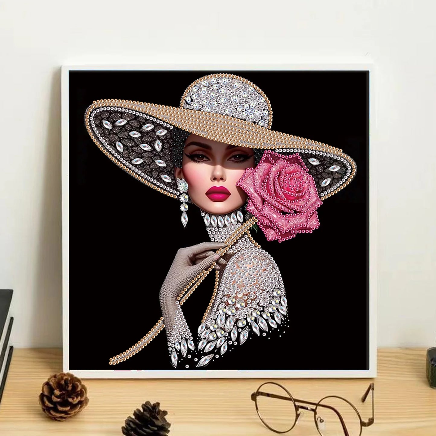 Special Shape Diamond Art Painting, Elegant Lady Crystal Rhinestone
