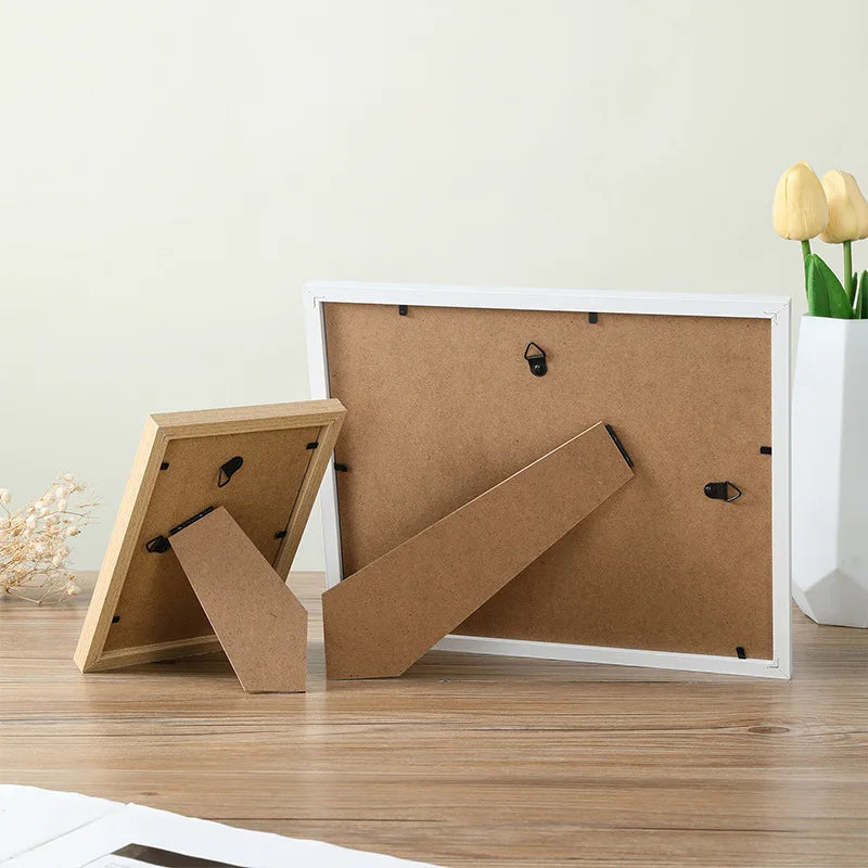 5Pcs Wooden Photo Frames For Picture Wall 10X15 15X20 20X25 A4 Pictures Frame Stand For Pictures