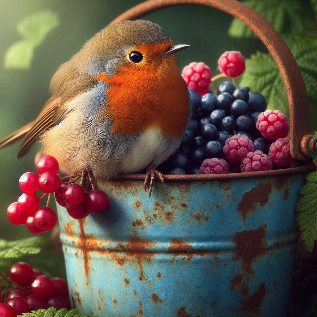 Farm Scenery and Beautiful Birds, 5D Diamond Painting Full Square / Round Drill