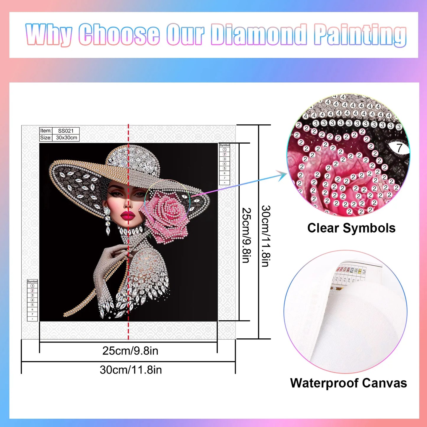 Special Shape Diamond Art Painting, Elegant Lady Crystal Rhinestone