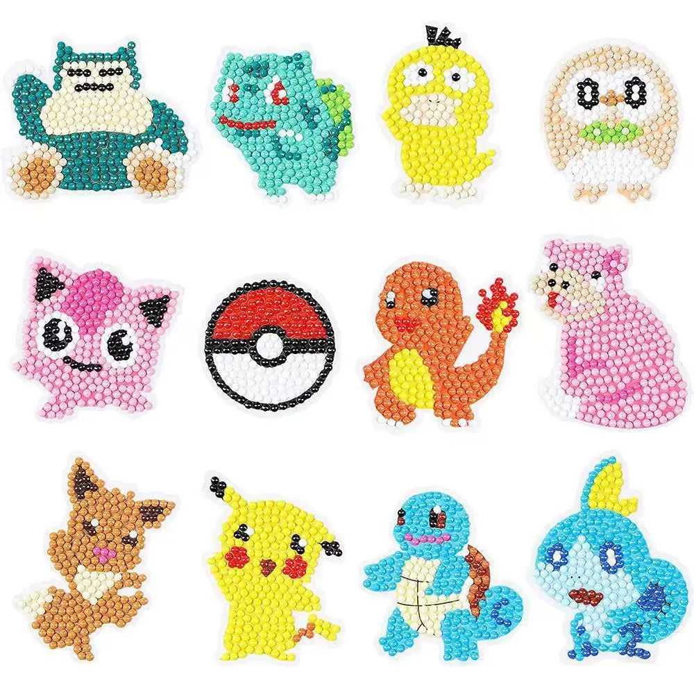 Pikachu Digimon Diamond Painting Sticker DIY Animal Character Cartoon Stickers