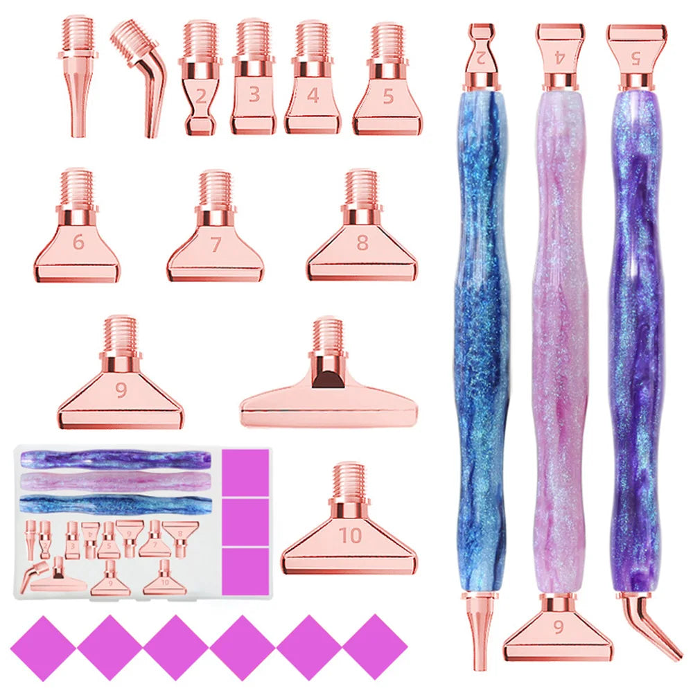 5D Resin Diamond Painting Pen Thread Metal Replacement Pen Heads Point Drill Pens With Glue Clay DIY Art Crafts Diamond Painting