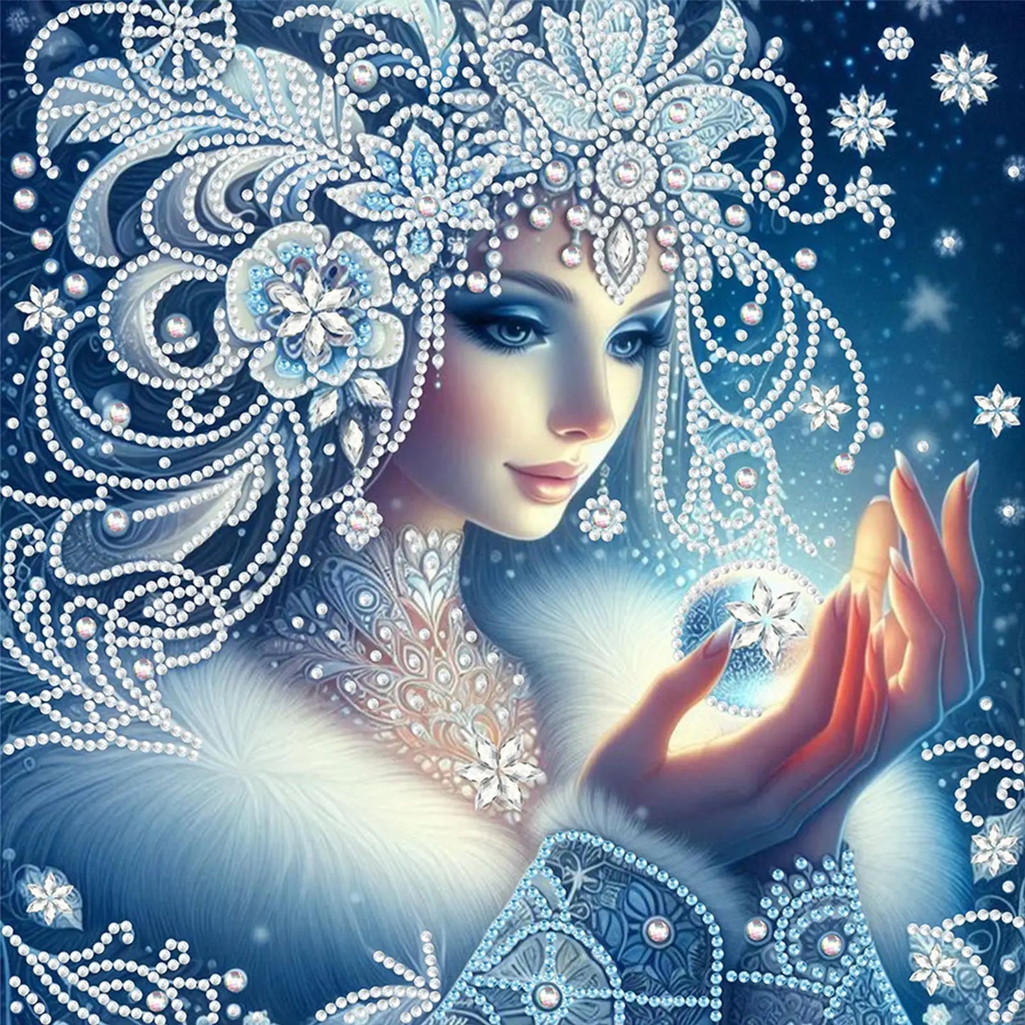 5D DIY Partial Special Shaped Drill Diamond Painting Kit Girls 30x30cm Unique Luster Painting and Resin Sequins