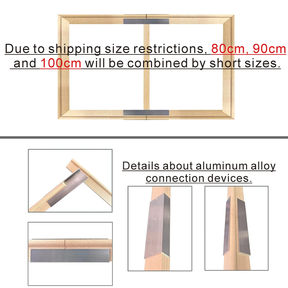 40x60, 50x70, 60x90, 60x120 DIY Wood Frame Kit For Diamond Painting Wall Art