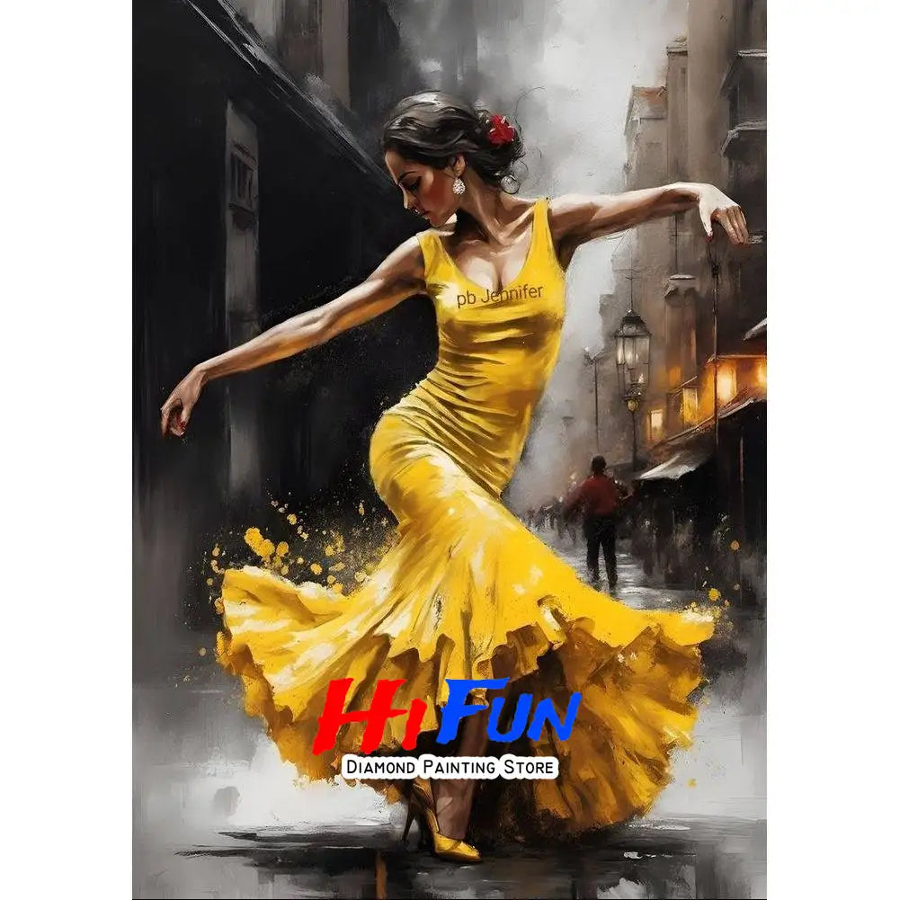 DIY Diamond Painting Mosaic Flamenco Dancer Full Square/Round Drill