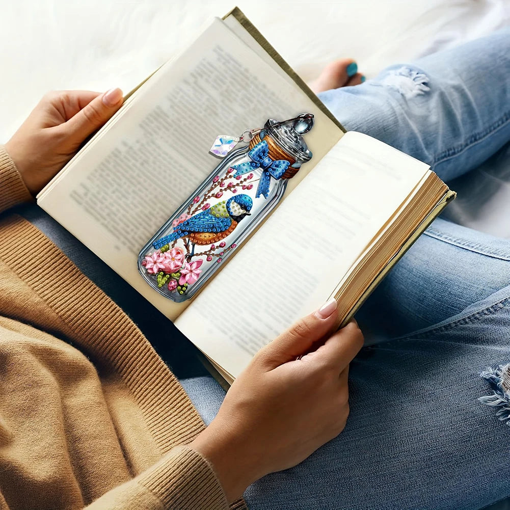 3Pcs Animal DIY Diamond Painting Bookmark With Crystal Pendants
