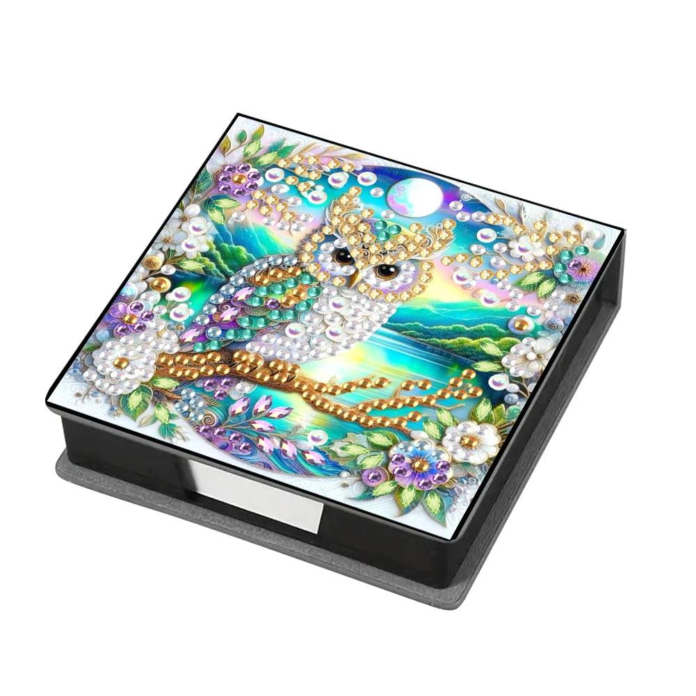 Wooden 5D Diamond Painting Kit Note Box With 160 Sheets Diamond Art Notebook Box For Home/ Office/ School Supplies