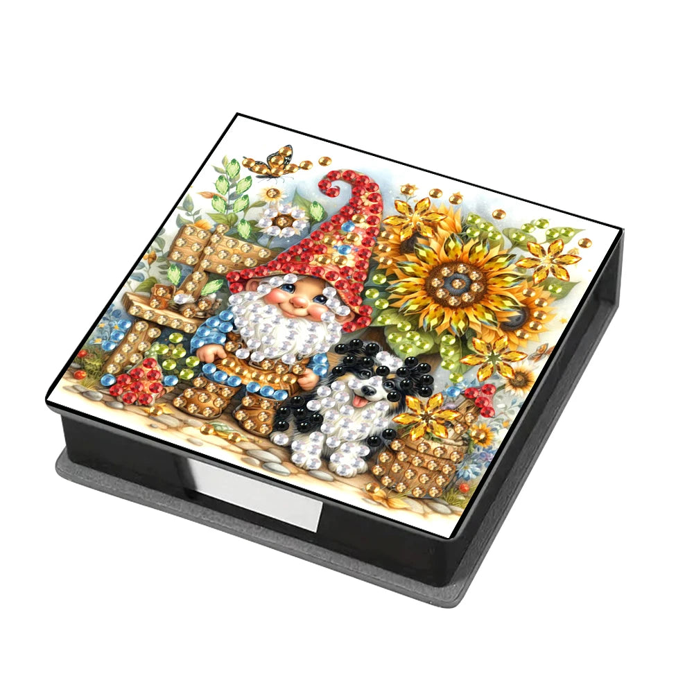 Wooden 5D Diamond Painting Kit Note Box With 160 Sheets Diamond Art Notebook Box For Home/ Office/ School Supplies