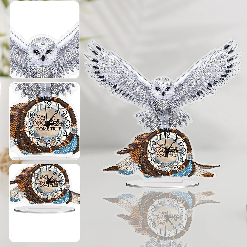 Acrylic Special Shaped Animal Flower, DIY Diamond Glitter Art Clock