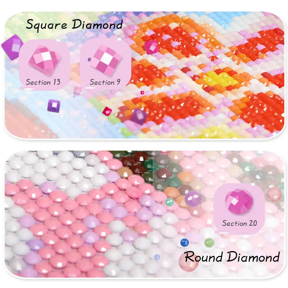 Huacan Full Square / Round 5D DIY Diamond Painting Dog & Cat Landscape