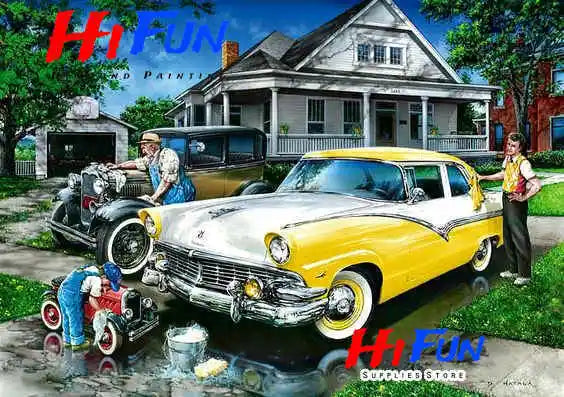 Vintage Classic Cars Diamond Painting, Square / Round Drill Diamond Art Kits, Automotive Art