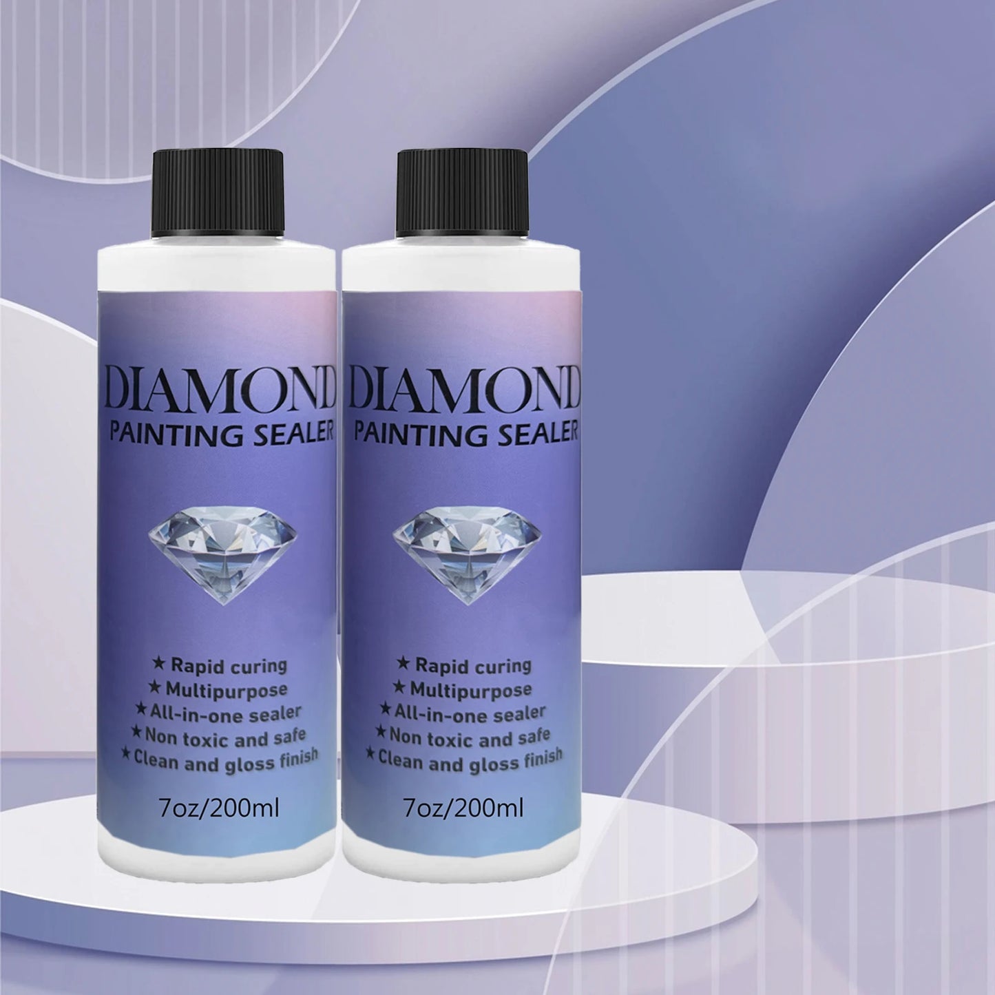 60ML/ 120ML/ 200ML Diamond Painting Sealer With 3 Pcs Brushes Diamond Painting Glue Permanent Hold & Shine
