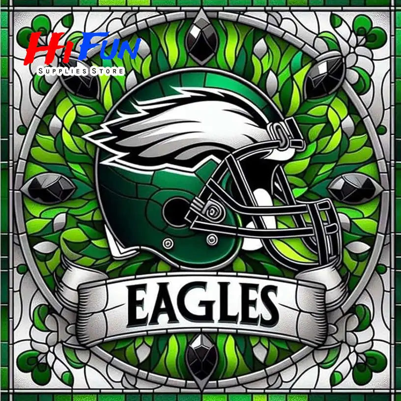 Full Drill Diamond Painting American Traditional Style Football Helmets For Sports Fans Full Square / Round Drill