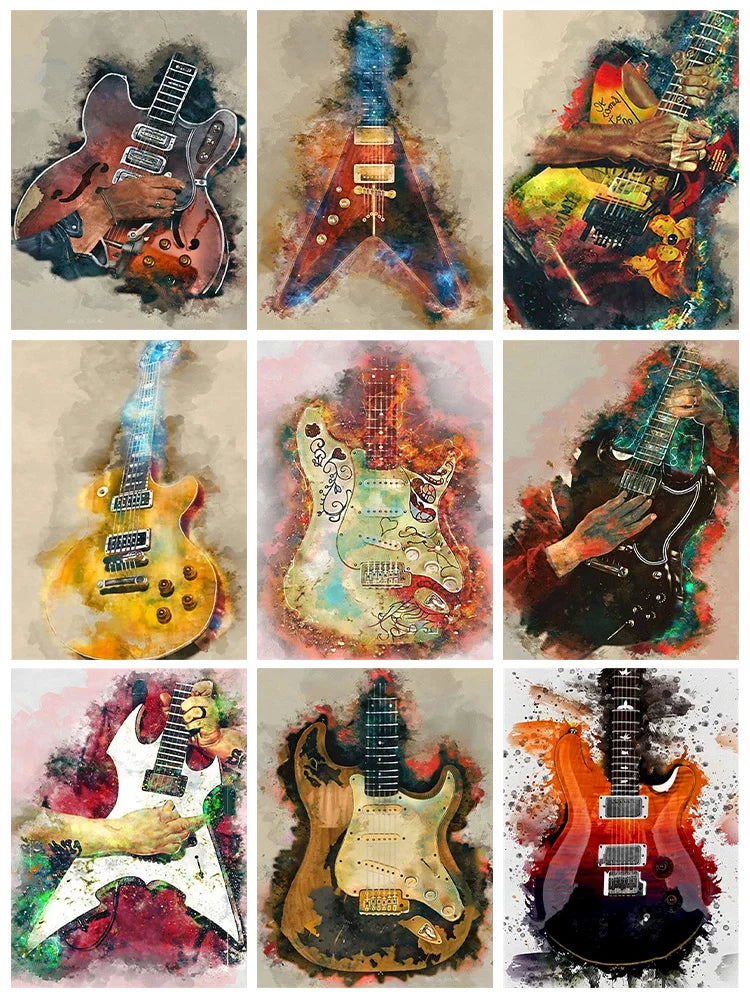 Guitar Full Round Diamond 5D DIY Painting