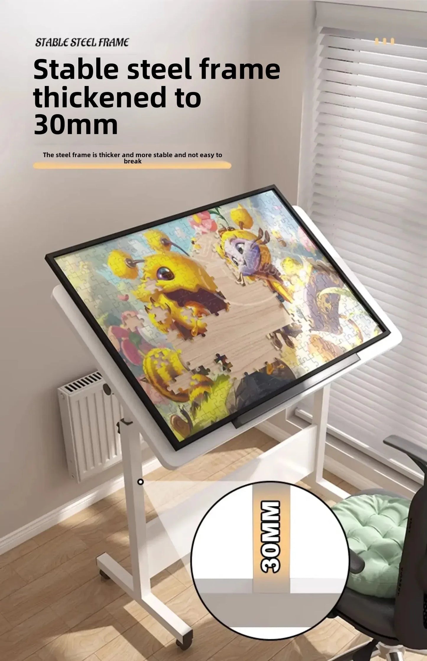 Foldable Lifting Puzzle Table Painting Special Work Table Bed Side Mobile Laptop Table Furniture Home Student Writing Desk