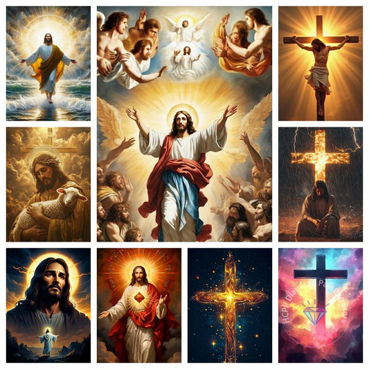 Jesus Christ Cross Diamond Painting Kit 5D DIY Round Drill