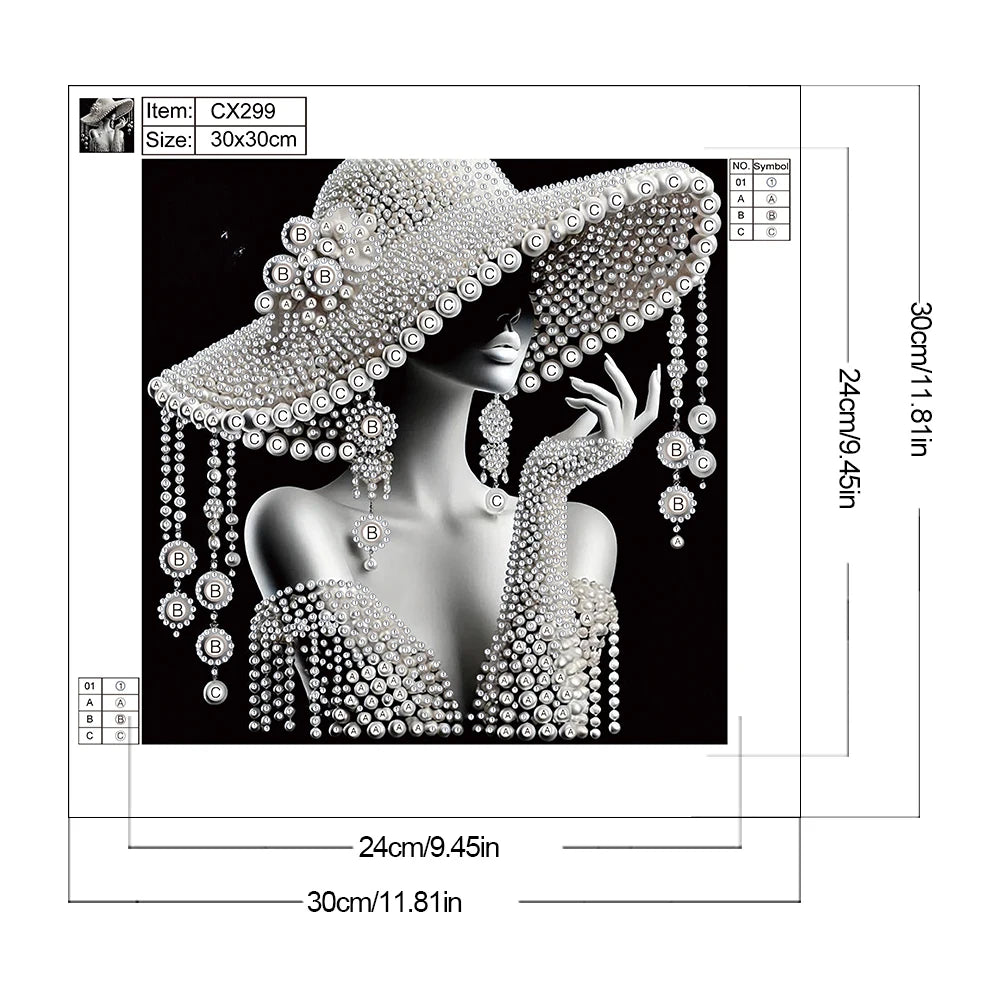 5D DIY Partial Special Shaped Drill Diamond Painting Kit Elegant Lady