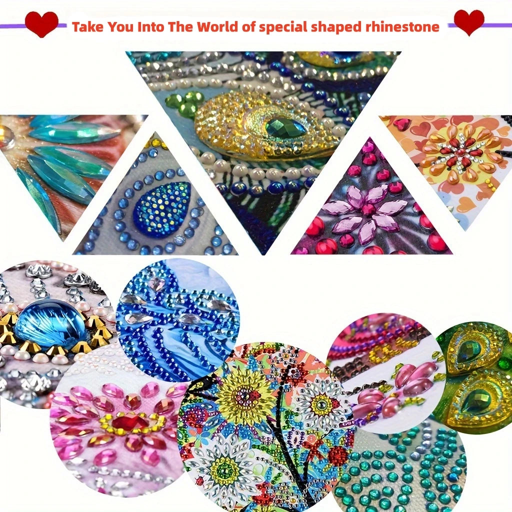 1 DIY Diamond Painting Set with dot Diamond flip label Box - Paper material with flower pattern - can hold 150 sheets of pape