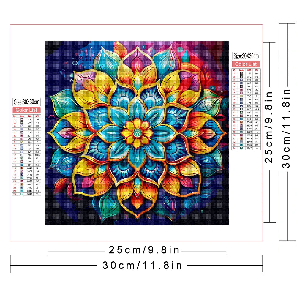 Huacan Full Diamond Painting Flower DIY 5d Diamond Mosaic Mandala Full Square / Round Drill