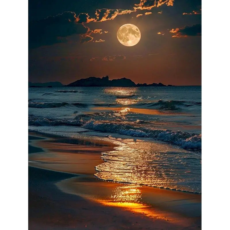 Full Diamond Painting Mosaic Moon 5D DIY Diamond Art Painting Landscape Round Drill