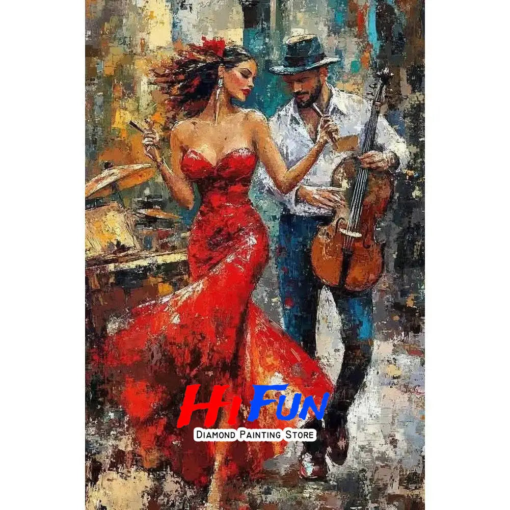 DIY Diamond Painting Mosaic Flamenco Dancer Full Square/Round Drill