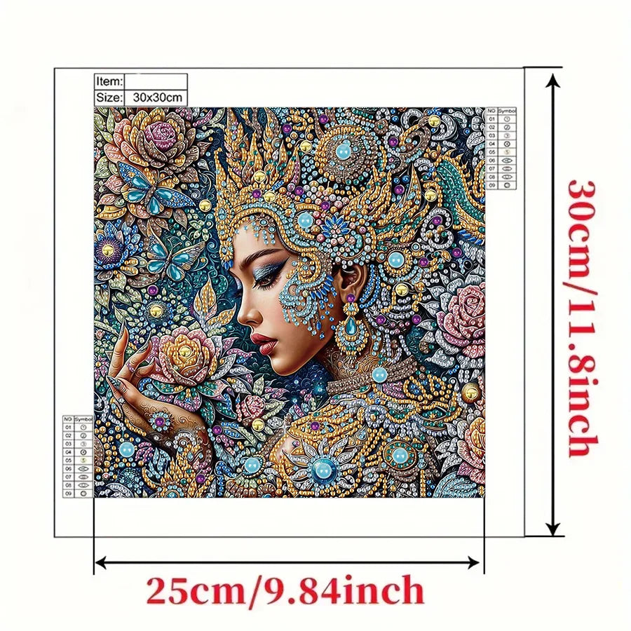 1pc 5D DIY Artificial Irregular Diamonds Painting Set For Adults Beginners, Pattern Rhinestones Art For Home Wall Decoration