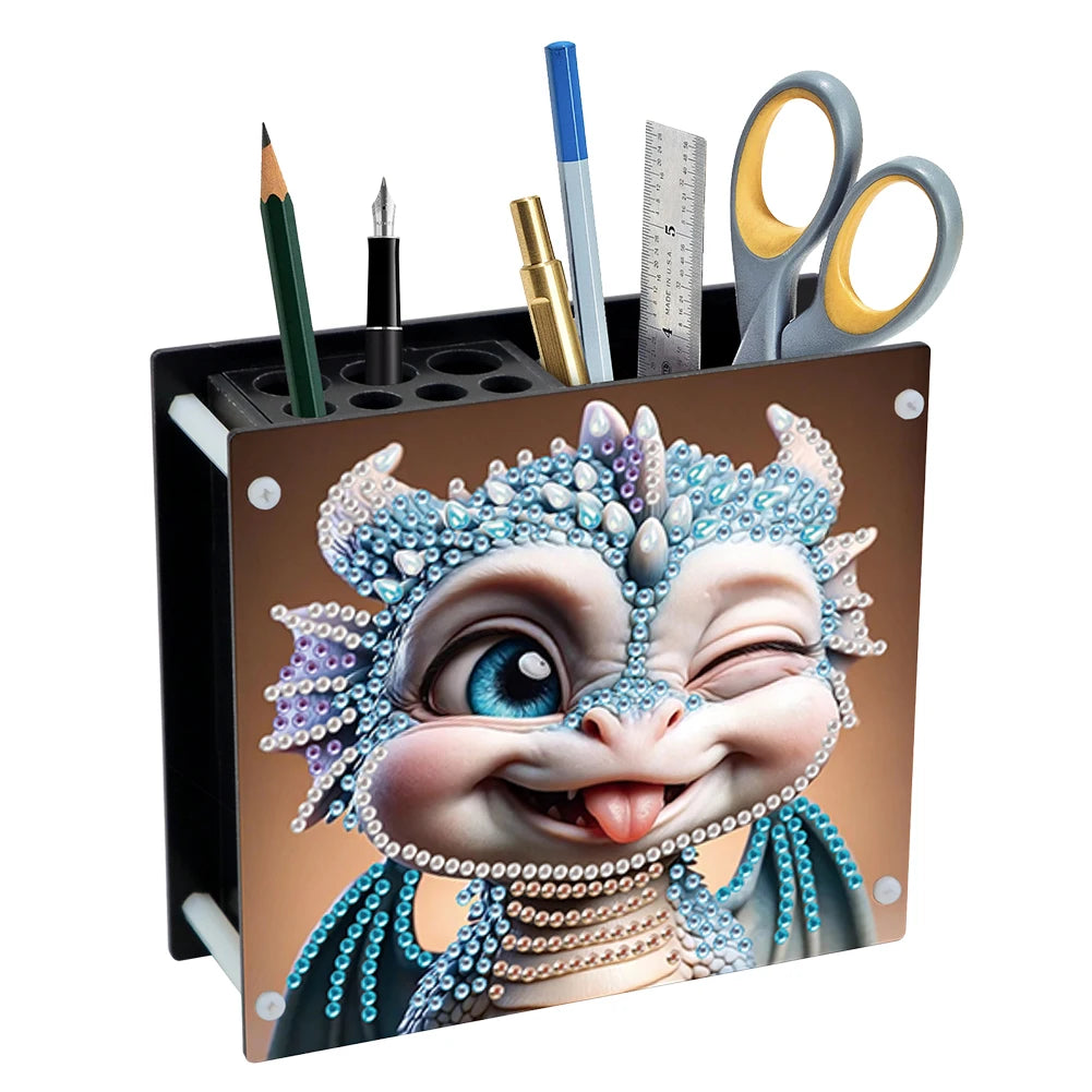 Creative Acrylic Diamond Painting Pencil Holder DIY Kit for Unique Desk Organization and Stress Relief Fun