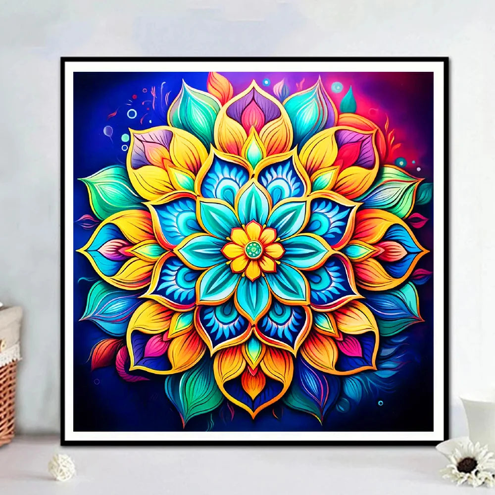 Huacan Full Diamond Painting Flower DIY 5d Diamond Mosaic Mandala Full Square / Round Drill