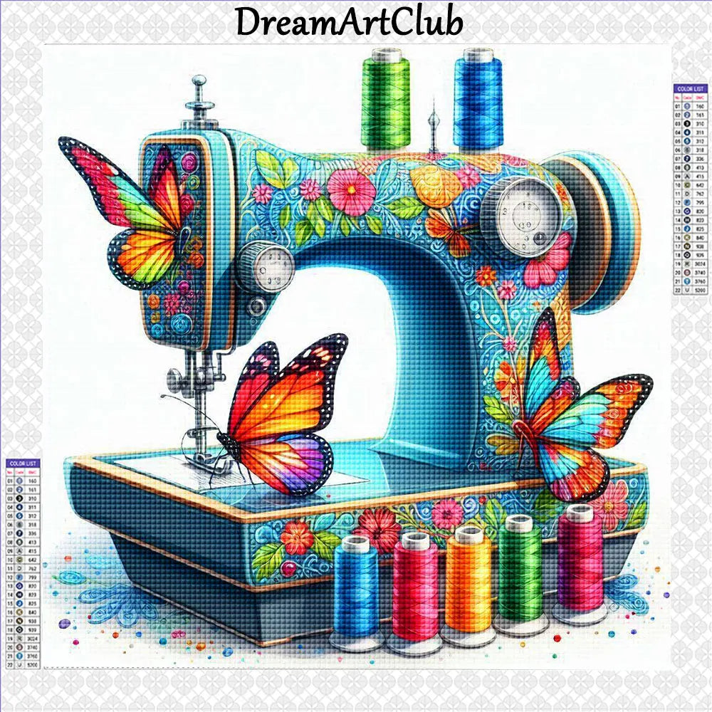 Sewing Machine Diamond Painting Full Round Drill