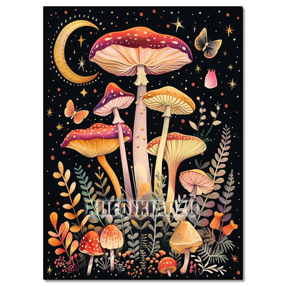 5D DIY Diamond Painting Kit Mushroom, Butterfly, Frog