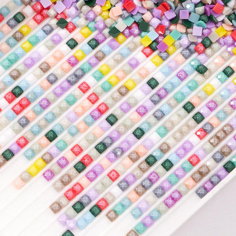 HOMFUN 39 Colors Fairy Dust Drills Diamond Painting Square / Round ResinDiamond Painting Crystal Beads Accessories Art Sugar Dust Beads