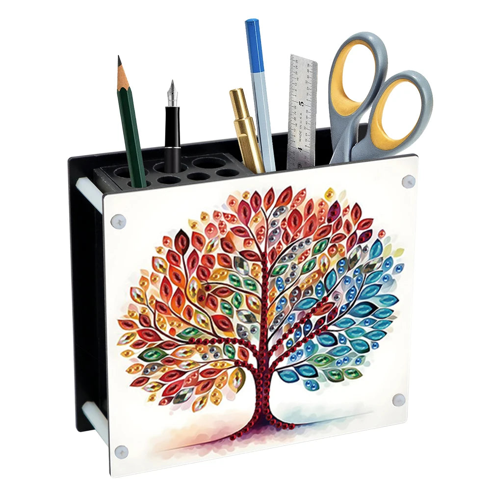 Creative Acrylic Diamond Painting Pencil Holder DIY Kit for Unique Desk Organization and Stress Relief Fun