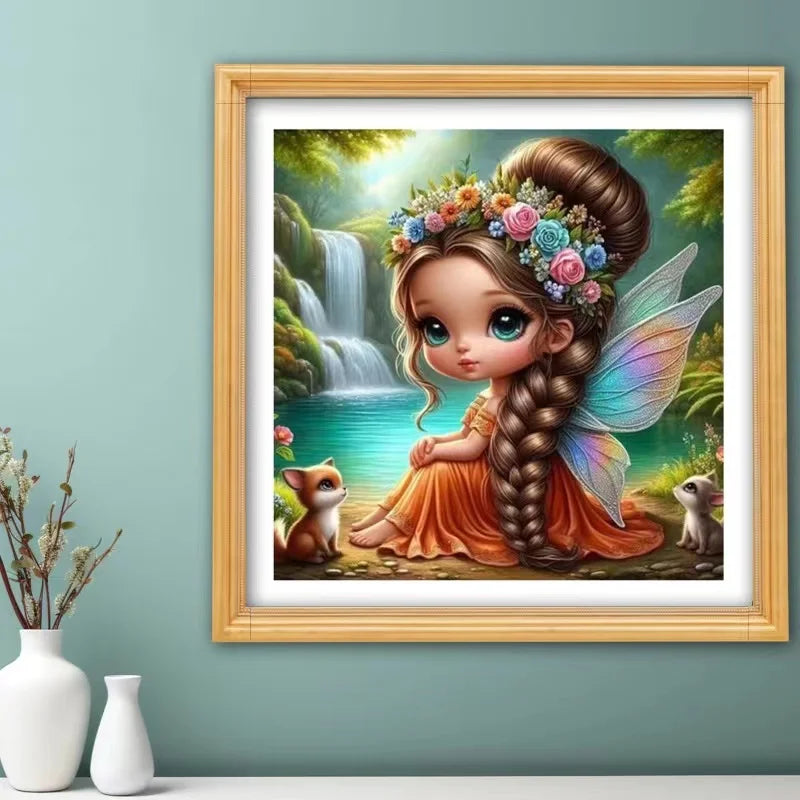 Cute Elf Girl With Big Eyes DIY Diamond Painting Kit Cartoon Full Round Drill
