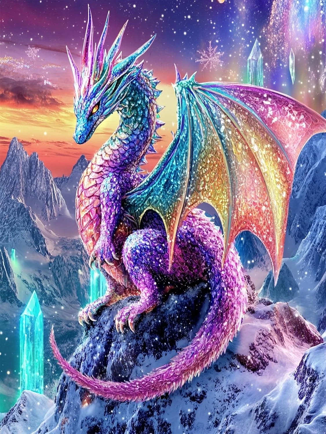 Momoart 5D DIY Diamond Painting Dragon Full Square Round Drills