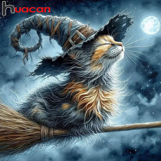 Huacan DIY Diamond Painting Cat & Moon DIY Full Square / Round Drill