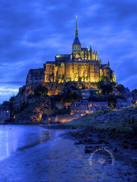 France Castle Mont Saint Michel Diamond Painting Kit 5D DIY Diamond Embroidery Cross Handmade Art Exquisite Gift Home Decoration