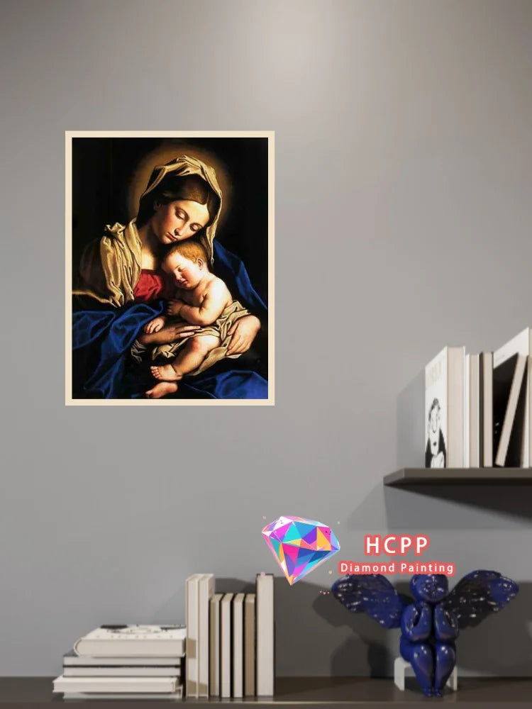 Jesus, Virgin Mary Diamond Painting Kit Square or Round Diamond 5D DIY Religious Mosaic