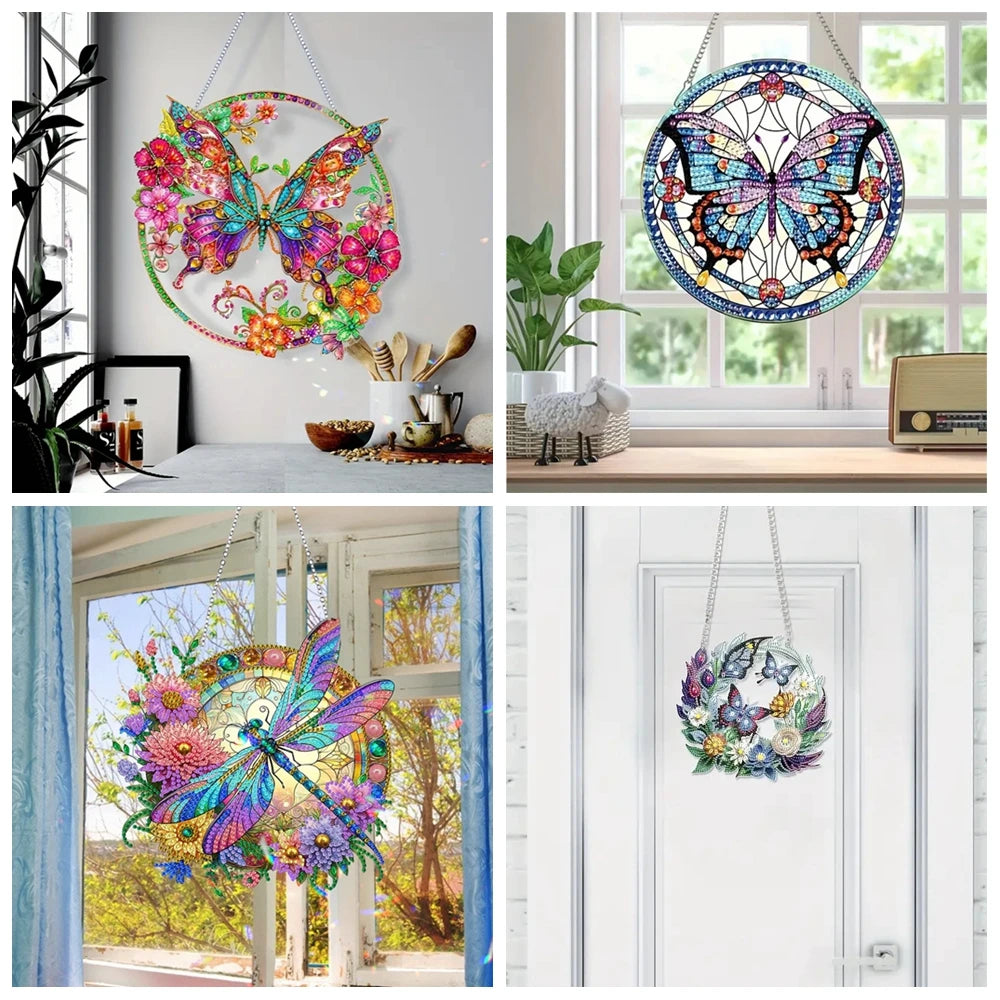 1pc/Set DIY Butterfly Diamond Painting Door Hanging Diamond Art Special Schapes