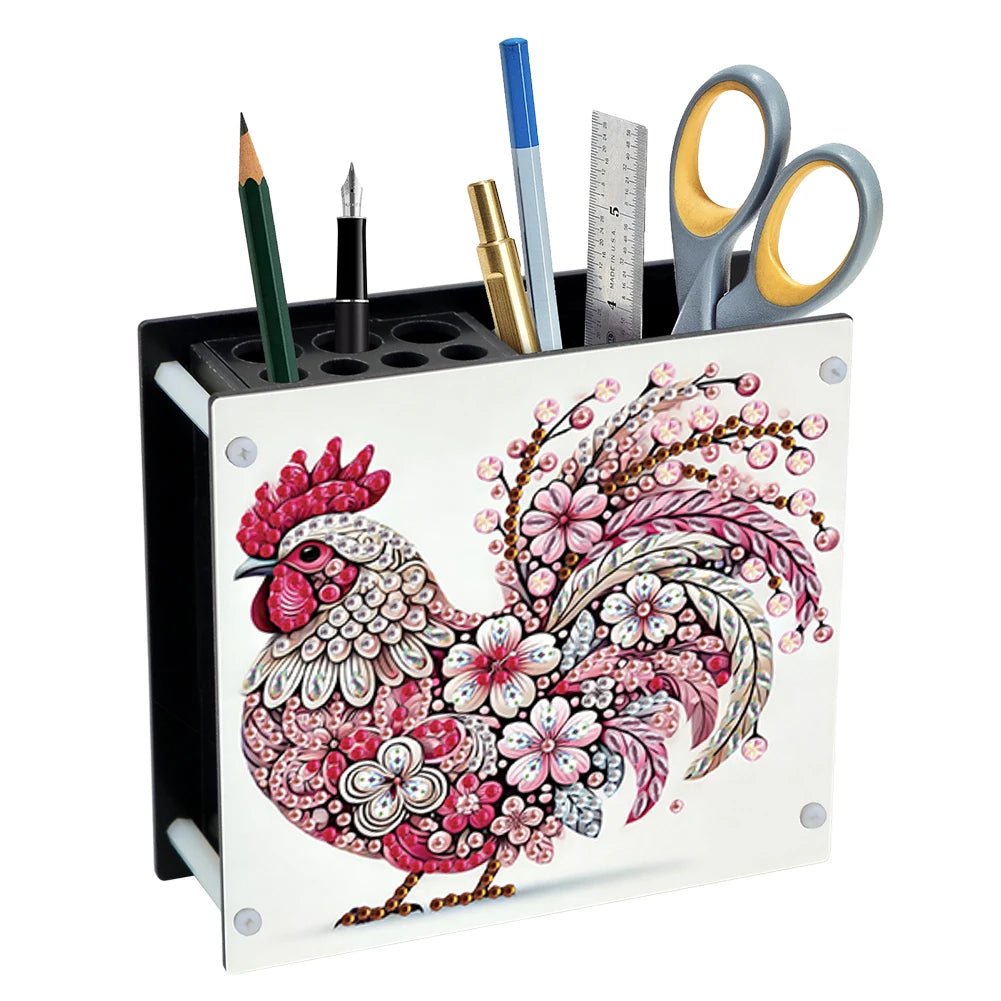 Creative Acrylic Diamond Painting Pencil Holder DIY Kit for Unique Desk Organization and Stress Relief Fun