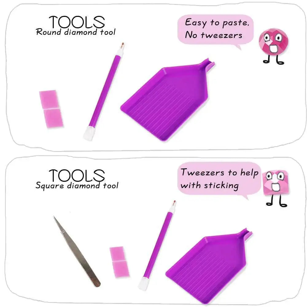 Huacan 5D DIY Dreamy Carousel Diamond Painting, Full Square / Round Drill