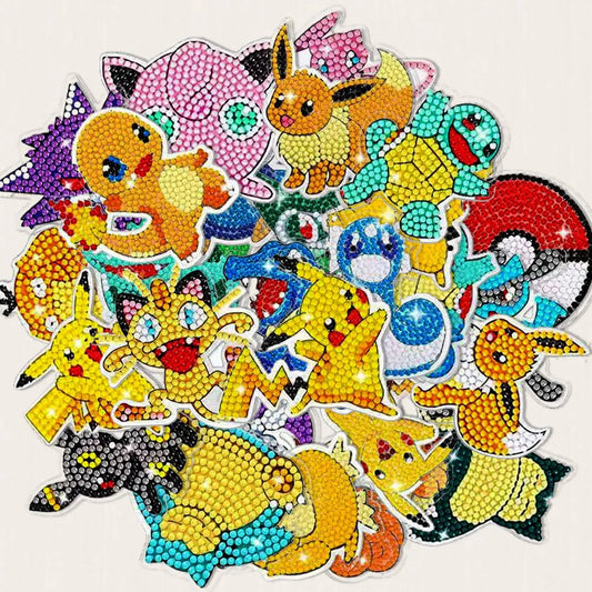 Pikachu Digimon Diamond Painting Sticker DIY Animal Character Cartoon Stickers