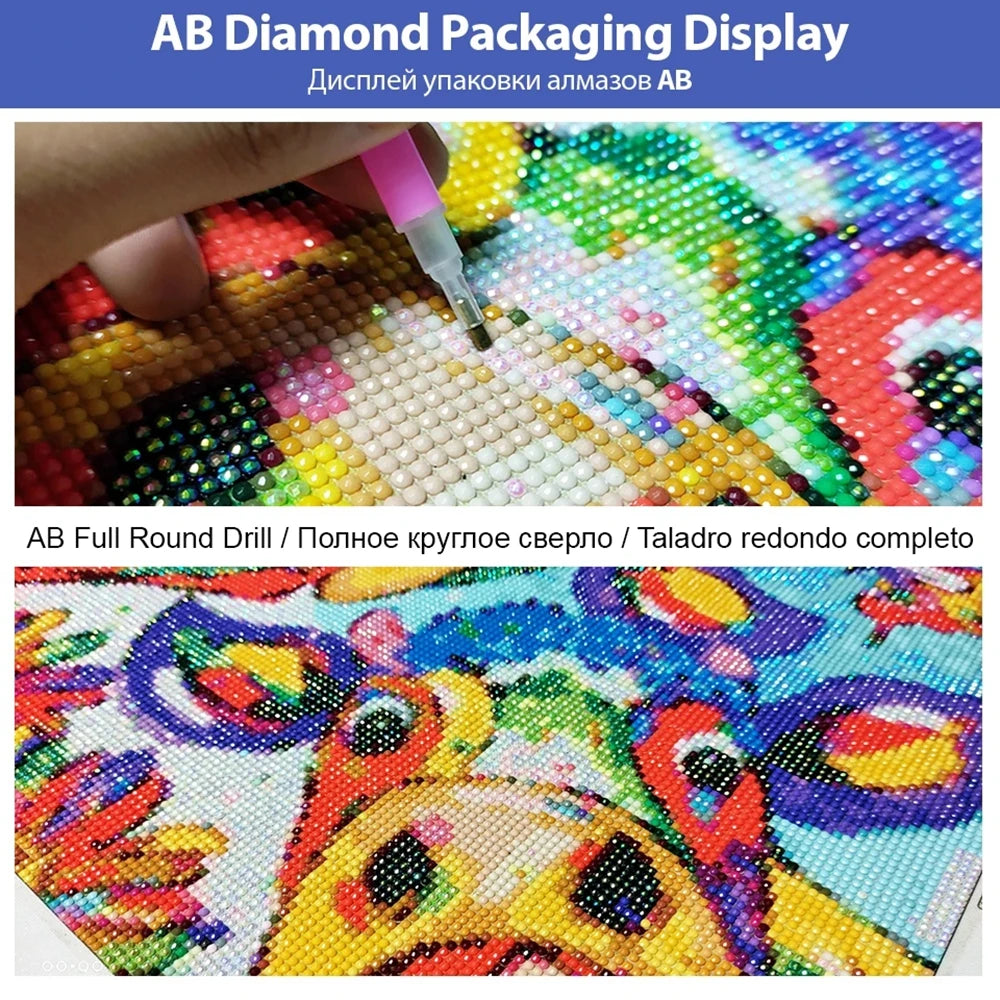 Farm Scenery and Beautiful Birds, 5D Diamond Painting Full Square / Round Drill