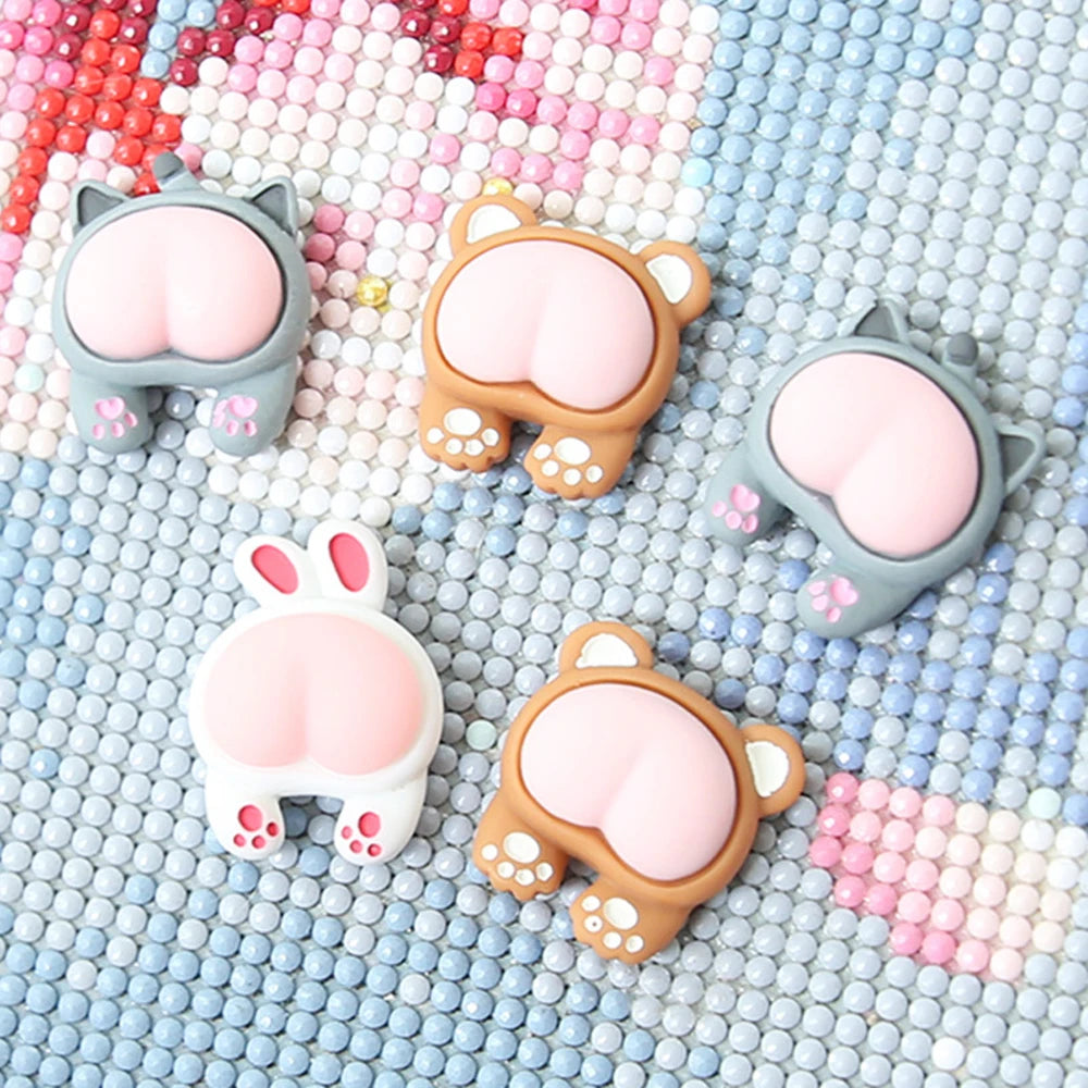 HUACAN 1PC Diamond Painting Animal Accessories Mosaic Rabbit Magnetic Cover Holder