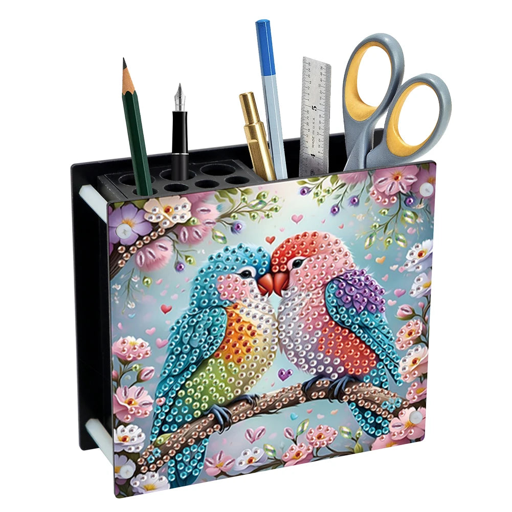 Creative Acrylic Diamond Painting Pencil Holder DIY Kit for Unique Desk Organization and Stress Relief Fun