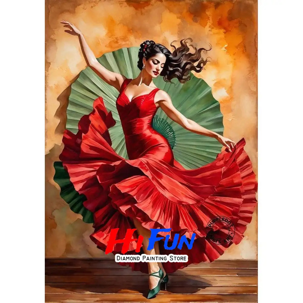 DIY Diamond Painting Mosaic Flamenco Dancer Full Square/Round Drill