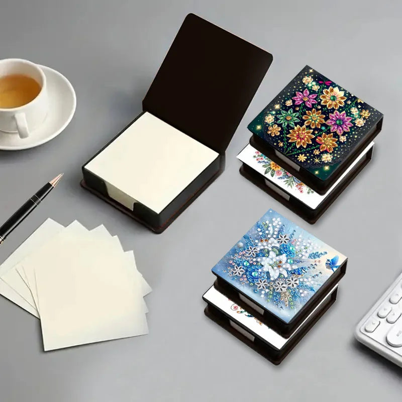 1 DIY Diamond Painting Set with dot Diamond flip label Box - Paper material with flower pattern - can hold 150 sheets of pape
